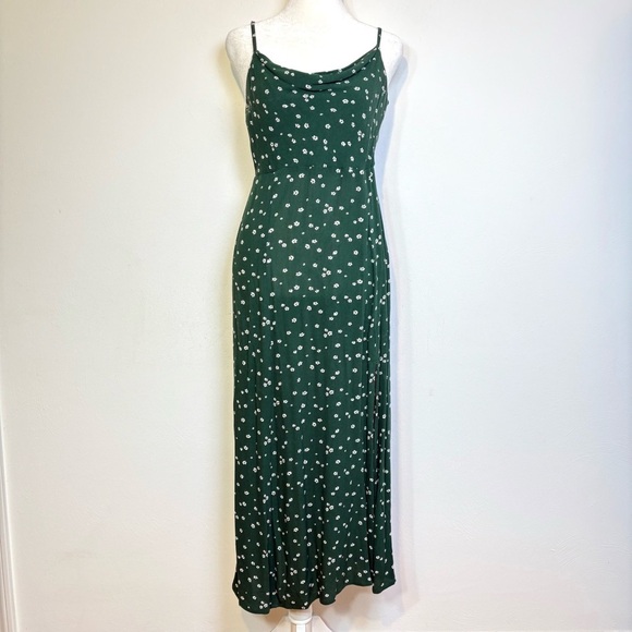 American Eagle 90sY2K Floral Ditzy Ditsy Print Midi Slip Dress Cowl Neck XS - Picture 12 of 15